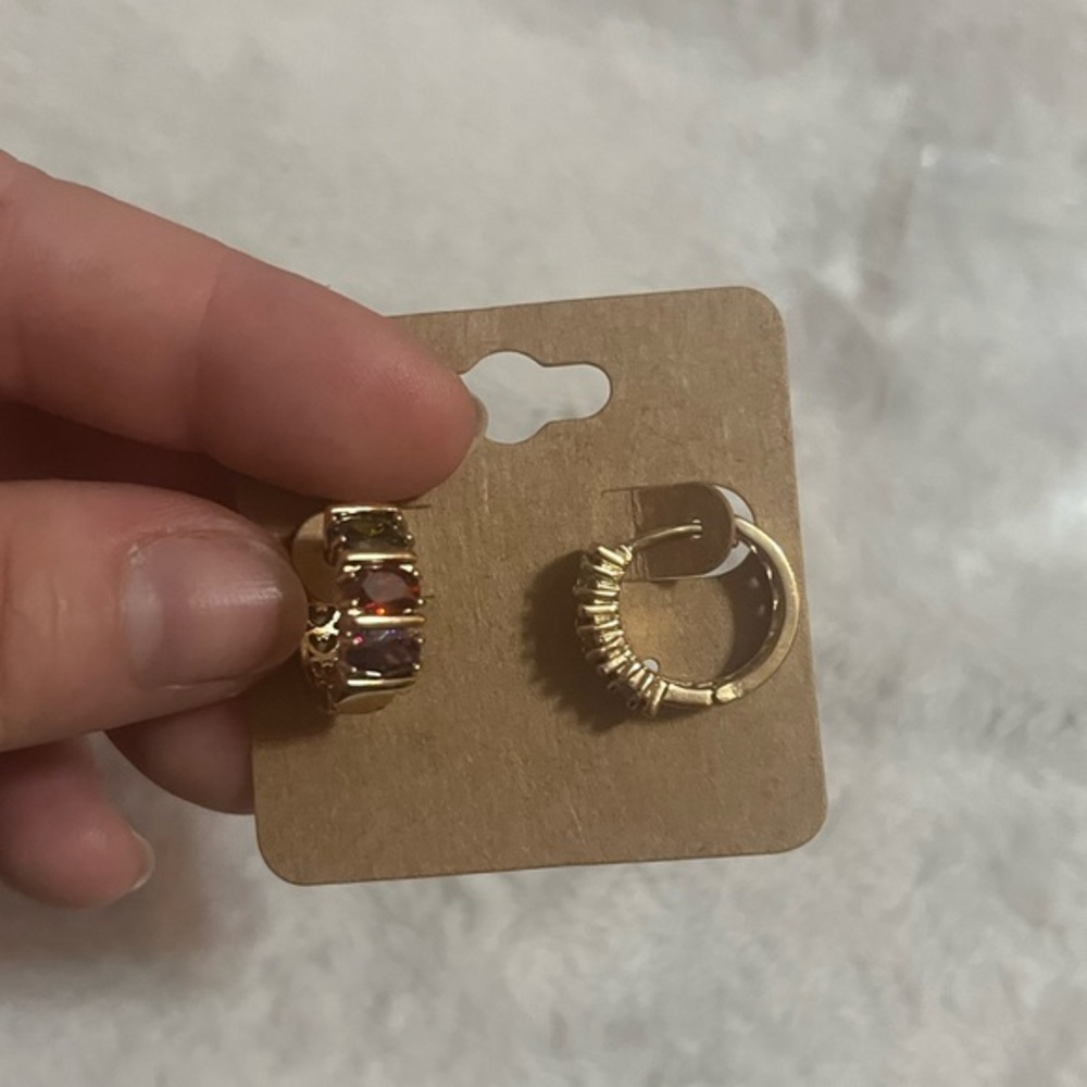 Elegant 14K Gold overlay on brass Hoop Earrings NWOT